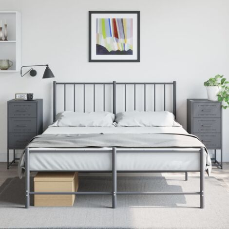 Lot de 2 Tables de chevet  Table d'appoint  Table de nuit anthracite 36x39x78 cm acier CFW94922