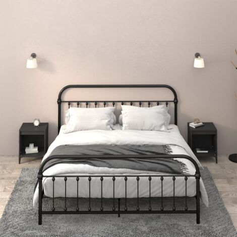 Lot de 2 Tables de chevet  Table d'appoint  Table de nuit Noir 40x35x50 cm CVW88666