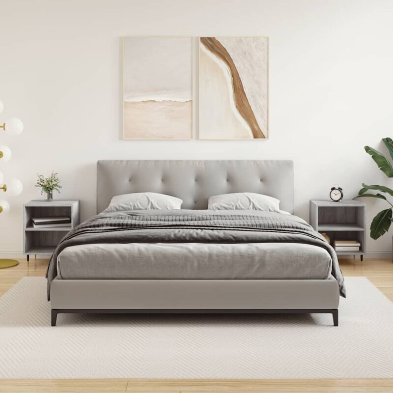 Lot de 2 Tables de chevet Table d'appoint Table de nuit sonoma gris 40x30x50cm bois d'ingénierie CVW55600