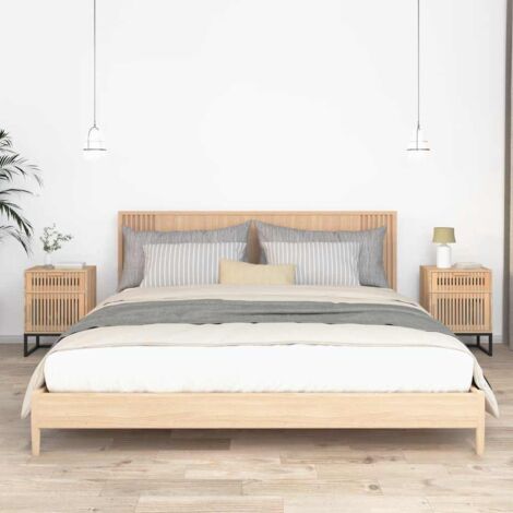 Lot de 2 Tables de chevet， Tables d'appoint pour Salon Chambre，Table de nuit 40x30x55,5 cm bois ingénierie et fer JDOT845