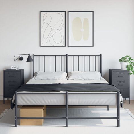 Lot de 2 Tables de chevet, Tables d'appoint, Tables de nuit anthracite 36x39x68 cm acier FR247666 DESIGN IN