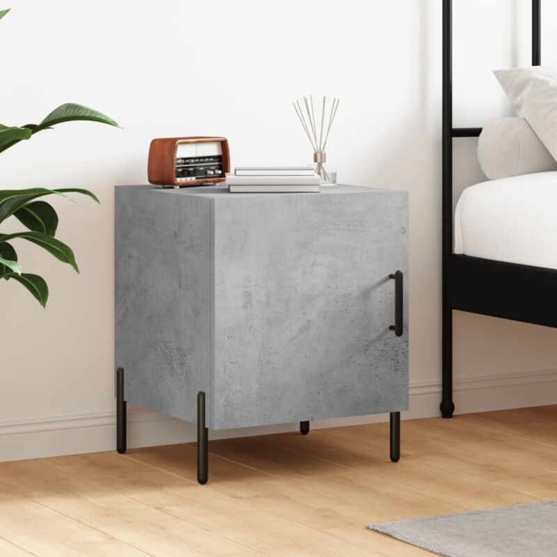 Table de chevet, Table d'appoint, Table de nuit gris béton 40x40x50 cm bois d'ingénierie FR283476 design in