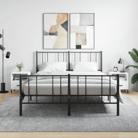 Lot de 2 Tables de chevet  Tables de nuit blanc 40x35x47,5 cm bois d’ingénierie VGT63087