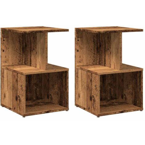 Lot de 2 Tables de chevet,Cabinet de chevet,Table de nuit vieux bois 35x35x55 cm bois d'ingénierie CFW877216