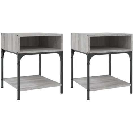 Lot de 2 Tables de chevet,Tables d'Appoint Console,Bout de Canapé sonoma gris 40x41x50 cm bois ingénierie -62687