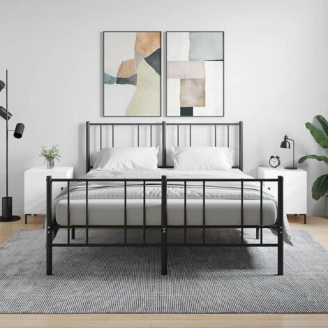 Lot de 2 Tables de chevet，Tables d'appoint，Table de nuit pour Salon Chambre blanc brillant 40x40x50 cm XZZ126446