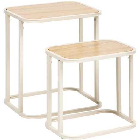 Lot de 2 tables gigognes Curvy beige 5five