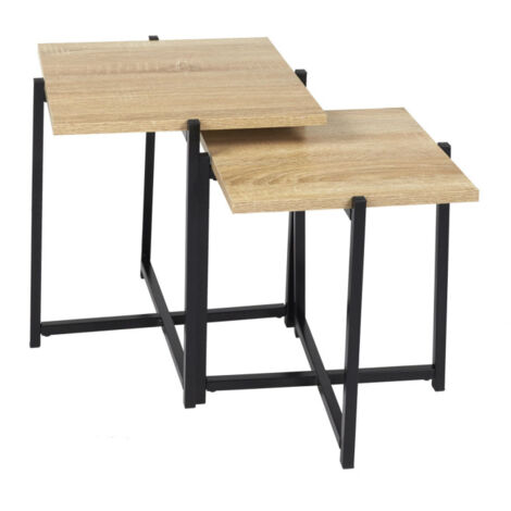 Lot de 2 Tables Gigognes "Loka" 40cm Naturel