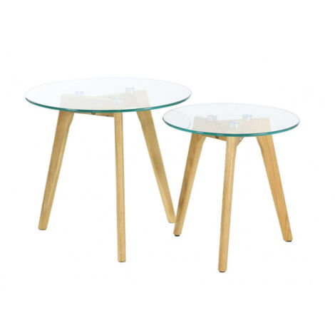 Lot de 2 Tables Gigognes "Trempé" 50cm Transparent