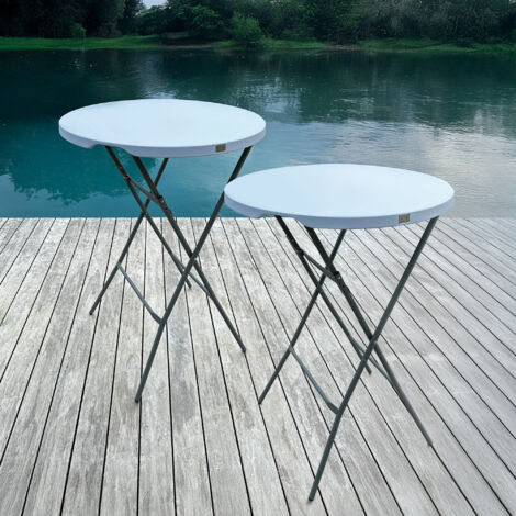 - Lot de 2 Tables Hautes Mange Debout Pliante Grand Plateau 80 cm - Modèle 2025 Amélioré - Hauteur 1,10M - Table Pliante Mange Debout Grande Capacité idéal pour Cérémonies