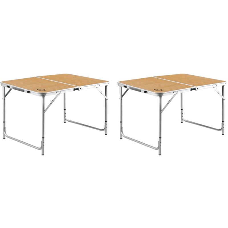 Lot de 2 tables de camping pliables 6 places O'camp Forme valise - 120 x 60 x 70 cm