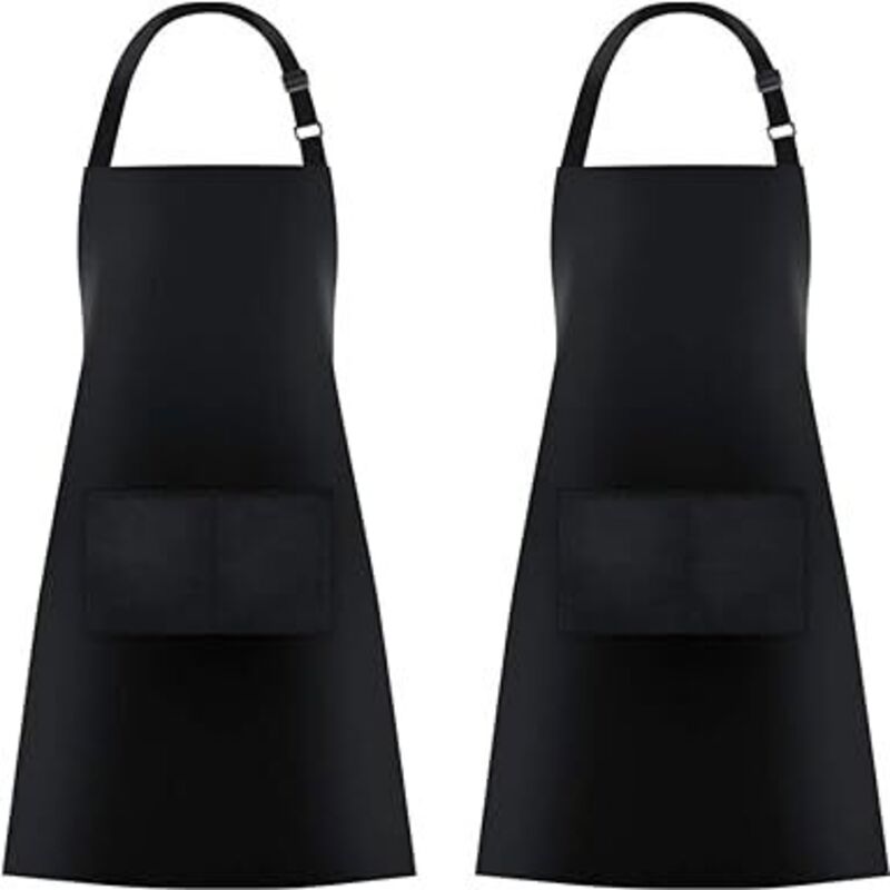 Lot de 2 tabliers de cuisine avec 2 poches pour homme et femme