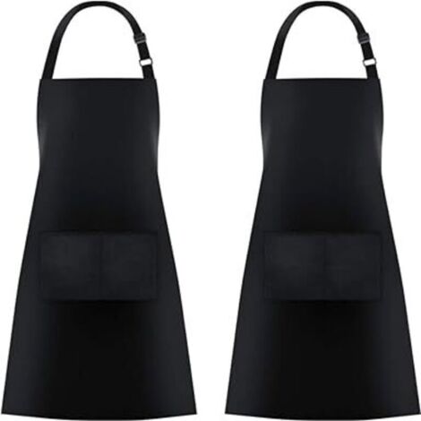 Lot de 2 tabliers de cuisine avec 2 poches pour homme et femme