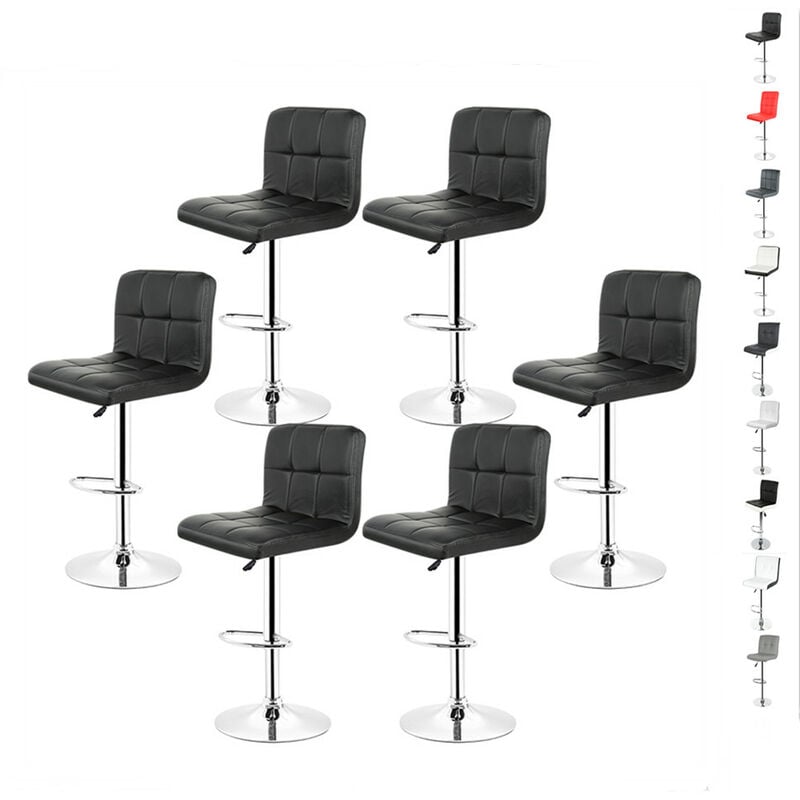 Wyctin - Hofuton Lot de 6 tabourets de bar noir