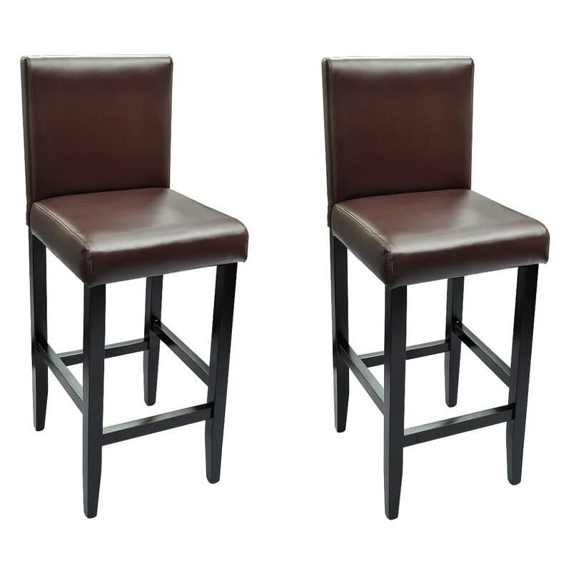 Vidaxl - Tabourets de bar lot de 2 marron foncé similicuir