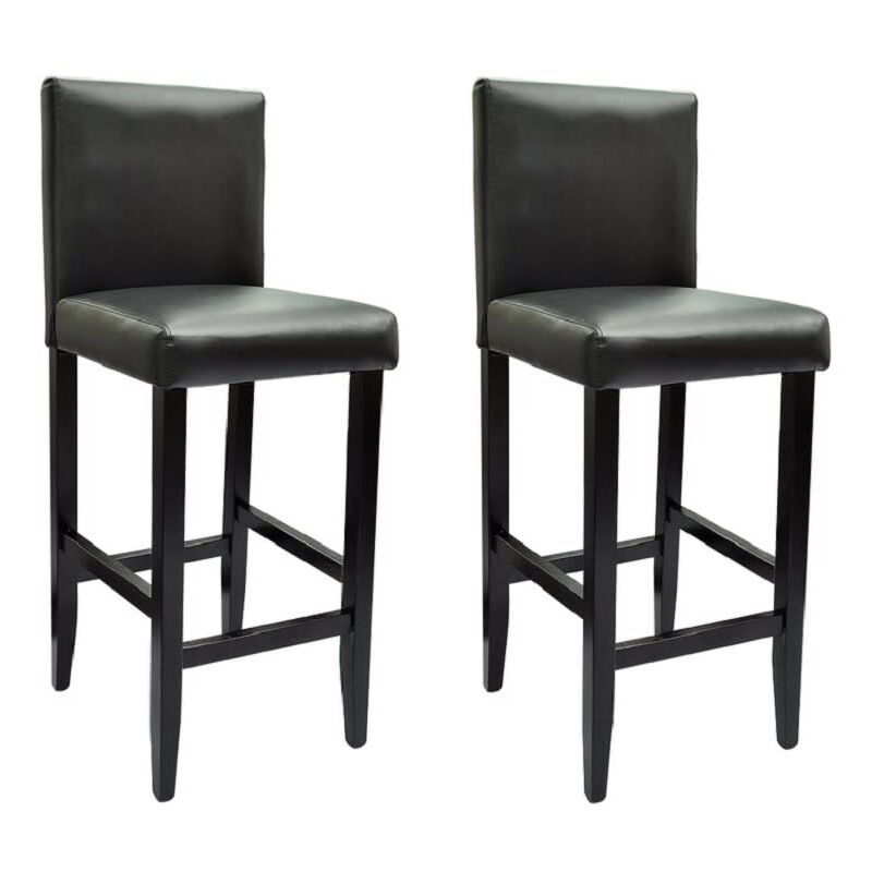 Vidaxl - Tabourets de bar lot de 2 noir similicuir