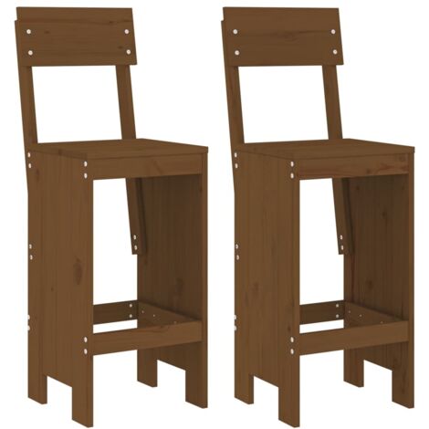Lot de 2 Tabouret，Repose-pied，Poufs marron miel 40x48,5x115,5 cm bois massif pin CFW713129