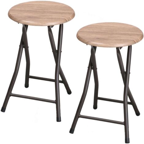 Lot de 2 tabourets d'appoint pliables design industriel DOCK