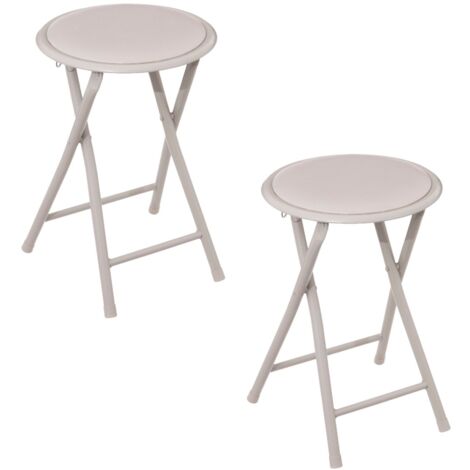 Five Simply Smart – Lot de 2 tabourets d'appoint pliables en PVC – Structure en métal – Dimensions 30 cm x 45 cm – Poids max 110 kg – Gain de place assuré