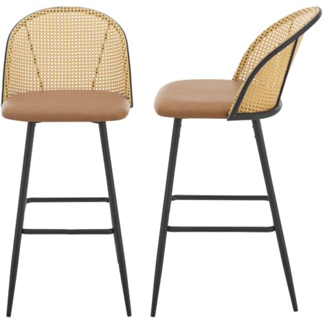 Lot de 2 tabourets de bar 102 x 44 x 63 cm marron