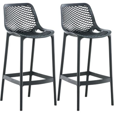 Lot de 2 Tabourets de bar Air en plastique avec Repose-pieds