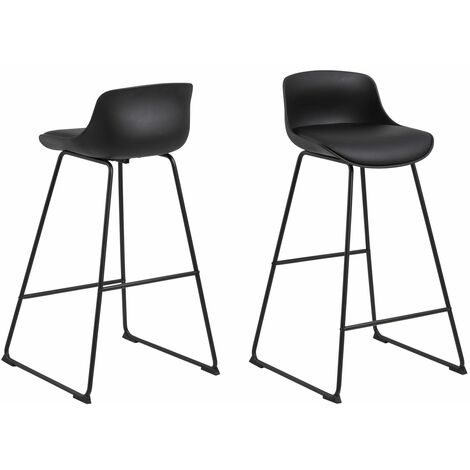 Lot de 2 tabourets de bar avec repose pieds TINA