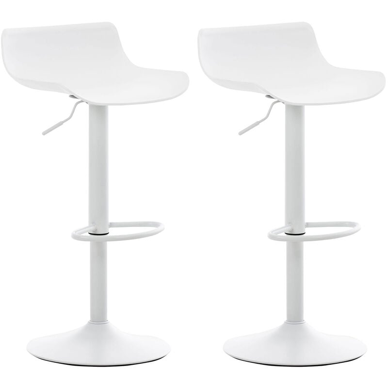 Réglez 2 tabourets élégantes avec cadre robuste et siège ergonomique diverses couleurs colore : Blanc