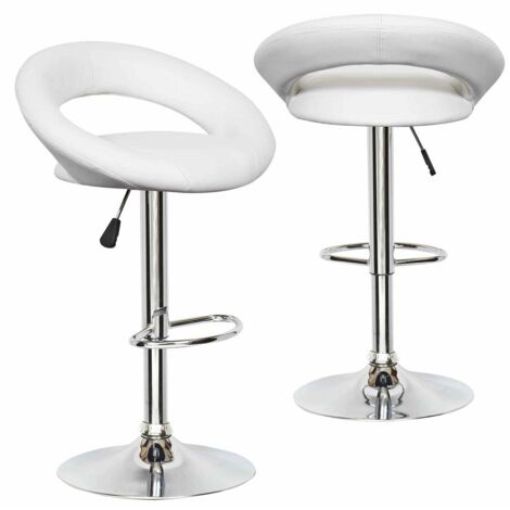 Lot de 2 tabourets de bar blanc JETI