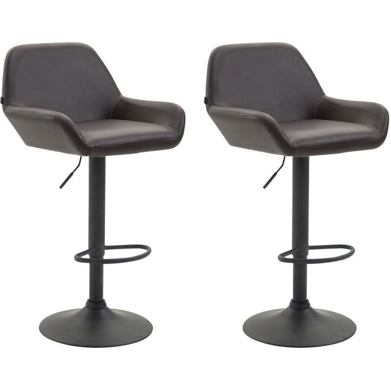 Ensemble de 2 selles pcs en cuir écologique avec dos et accoudoirs pivotants différentes couleurs Couleur : marron