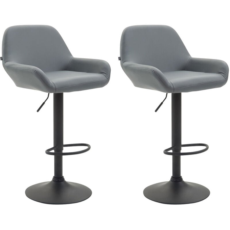 CLP - Ensemble de 2 selles pcs en cuir écologique avec dos et accoudoirs pivotants différentes couleurs Couleur : Gris