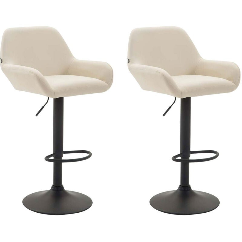 CLP - Ensemble de 2 selles pcs en cuir écologique avec dos et accoudoirs pivotants différentes couleurs Couleur : Crème