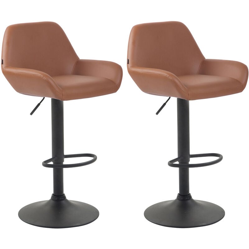 CLP - Réglez 2 tabourets de bar Braga en marron clair - Schwarz