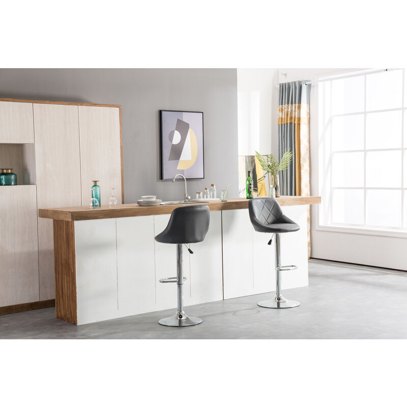 Hobag - Lot de 2 tabourets de bar lena Gris - gris