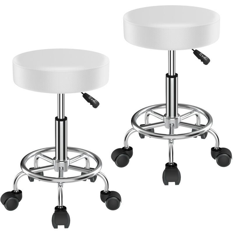 Lot de 2 tabourets de bar, chaise pivotante, tabourets de bar, tabouret de bar réglable en hauteur, tabouret de travail rembourré, 35 x 35 x 48-65