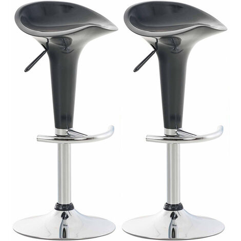 Lot de 2 tabourets de bar design gris pivotant et hauteur réglable TDB10035