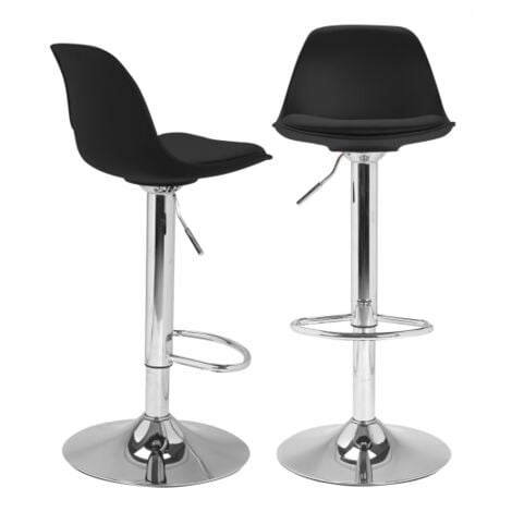 Lot de 2 tabourets de bar design IDMARKET KARL - Noir