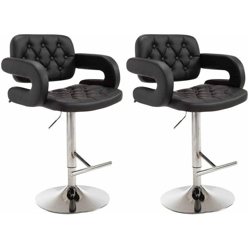 CLP - Définissez 2 tabourets modernes avec cadre en acier avec différentes couleurs colore : noir