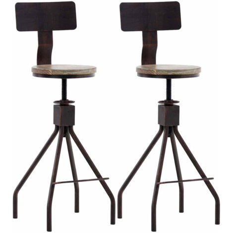 Lot de 2 tabourets de bar Elko en métal Bronze