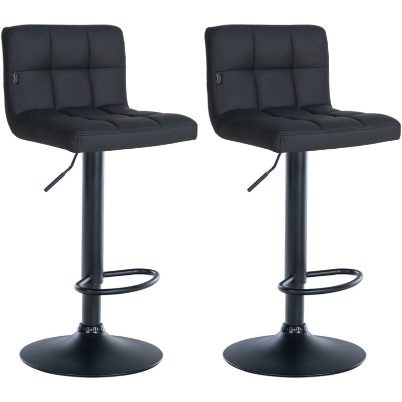 Lot de 2 tabourets de bar Feni similicuir Noir Noir