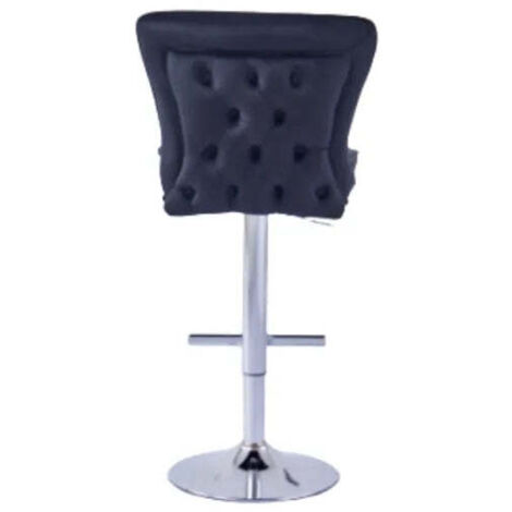 Lot de 2 tabourets de bar GABRIELLE chrome velours noir