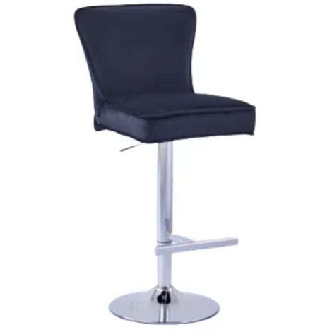 Lot de 2 tabourets de bar GABRIELLE chrome velours taupe