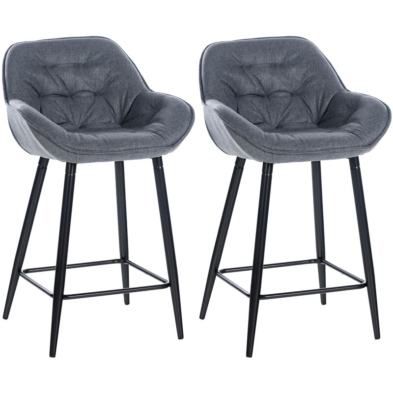 CLP 2er Set Barhocker Gibson - Tresenstuhl Mit Fußstütze - 2 x Tresenhocker Gepolstert