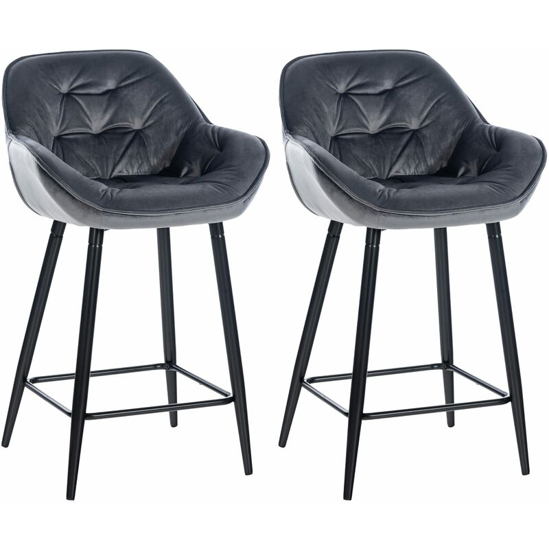 CLP 2er Set Barhocker Gibson - Tresenstuhl Mit Fußstütze - 2 x Tresenhocker Gepolstert