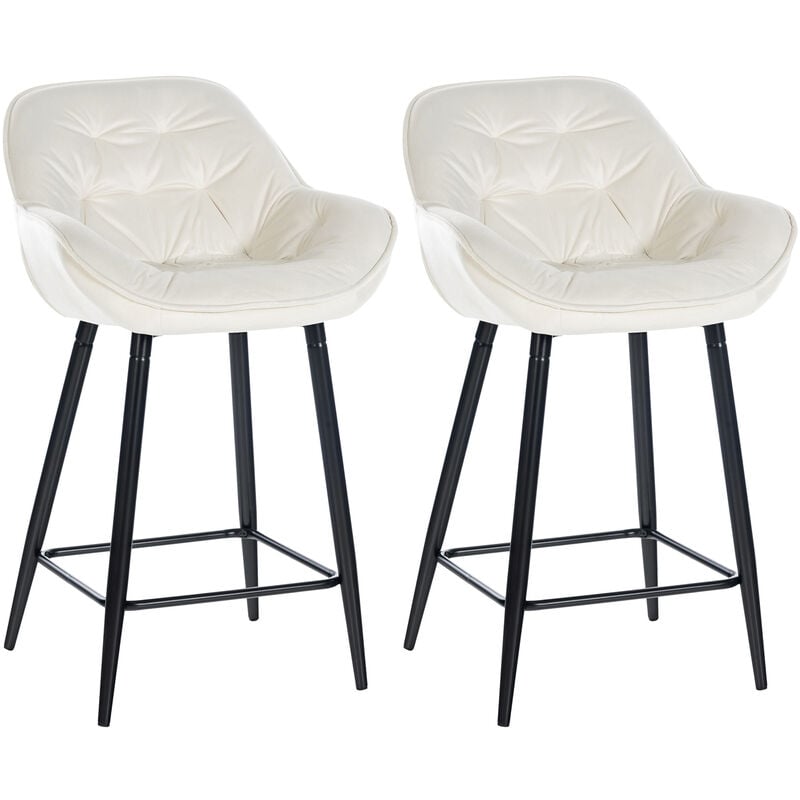 Ensemble de 2 tabourets de bar Gibson en velours avec une hauteur de siège de 76 cm