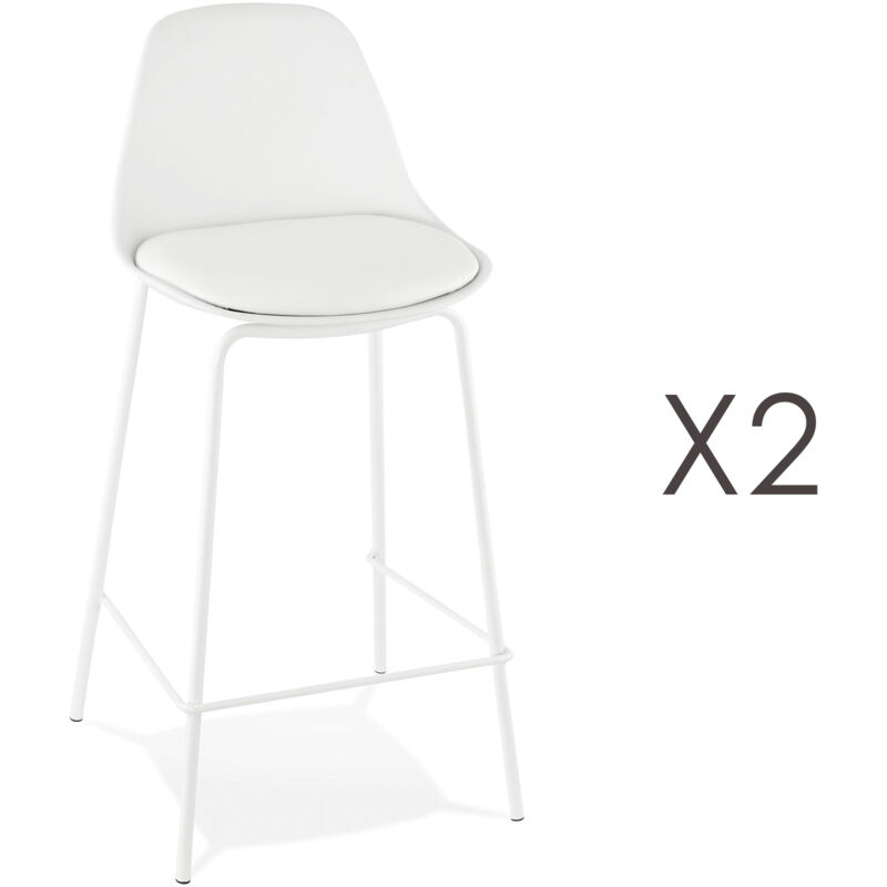 M&s - Lot de 2 tabourets de bar H65 cm blanc - adrya