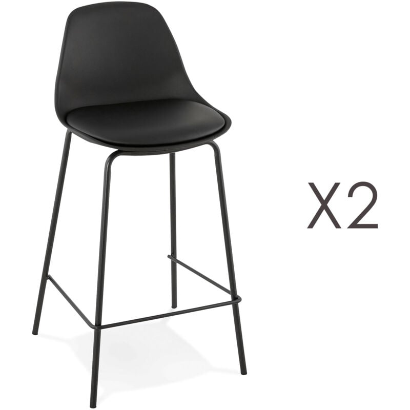 M&s - Lot de 2 tabourets de bar H65 cm noir - adrya
