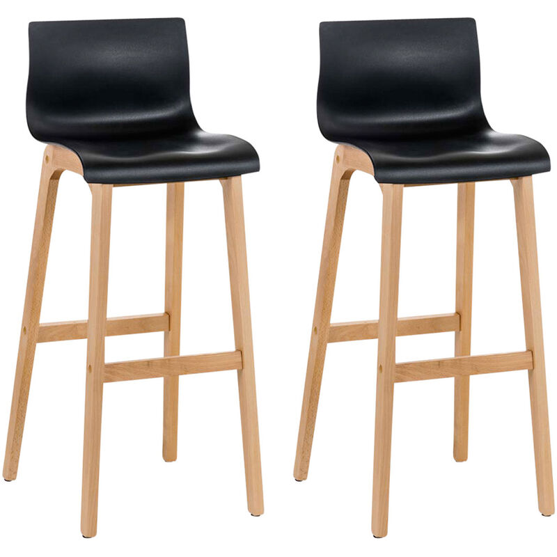 Réglez 2 tabourets Hoover avec un cadre en bois naturel à 4 pattes