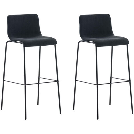 Lot de 2 Tabourets de bar Hoover Assise Tissu 4 pieds en Métal