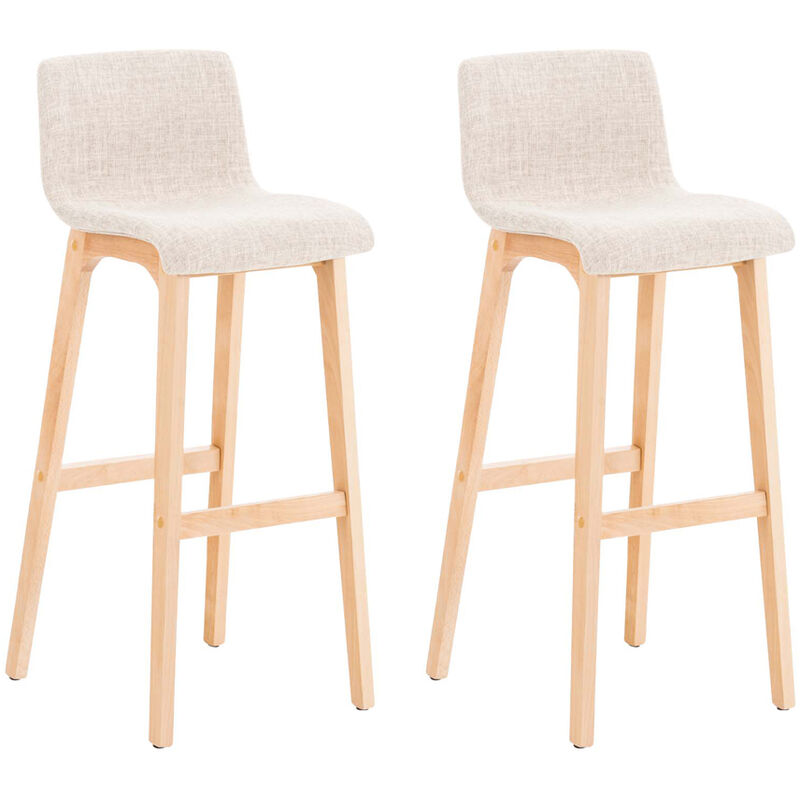 CLP - Réglez 2 tabourets Hoover dans la nature de la crème de châssis en tissu