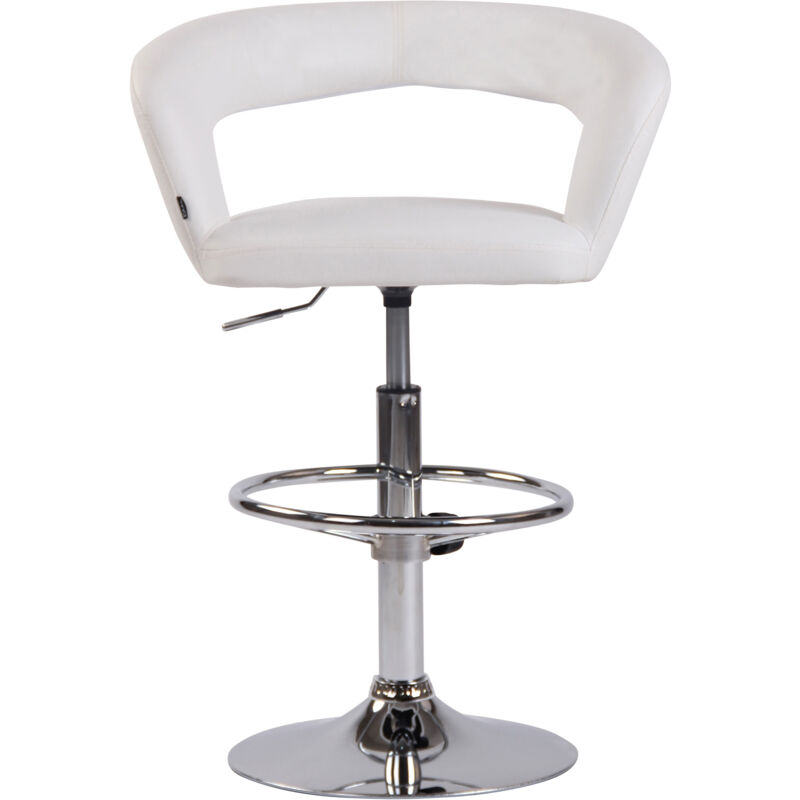 CLP - Set 2 tabourets de cuisine Jaen Bianco, faux cuir